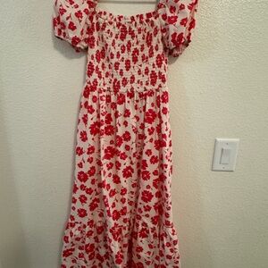 Francesca's Collections Red Floral  Dress